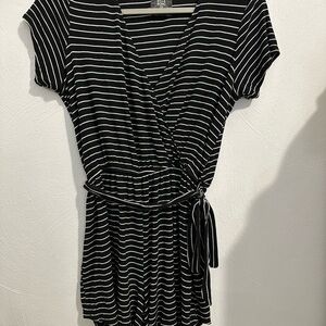Billabong Black and White Striped Romper